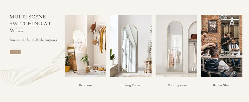 Sweet Furniture F Full Length Mirror, Floor Standing Mirror Full Body Mirror with Stand, Wall Mirror Full Length Aluminum Alloy Thin Frame Hanging or Leaning for Living Room Bedroom Cloakroom Decor