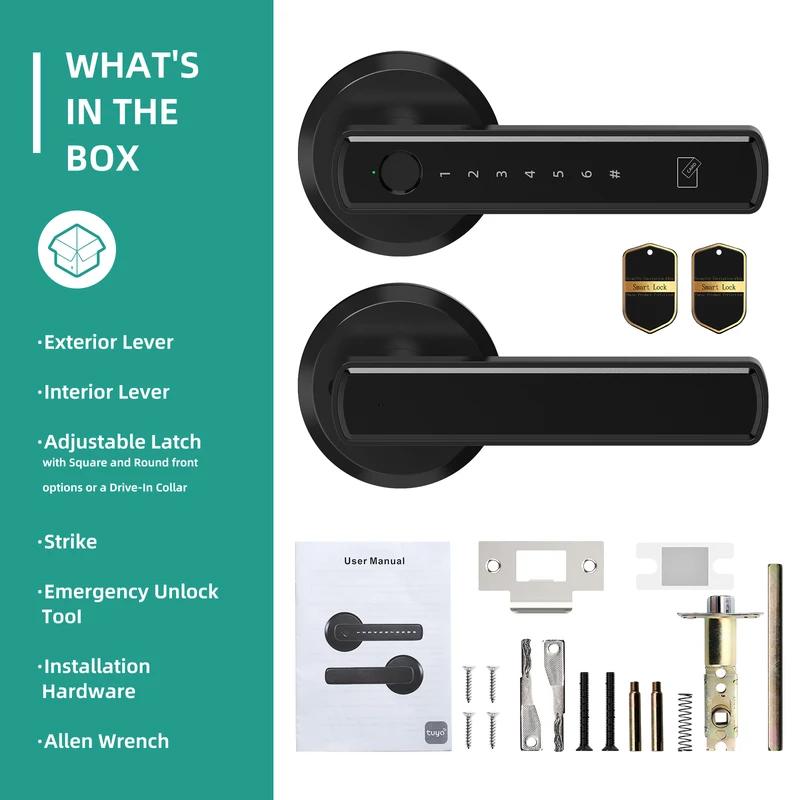 Smart Lock Fingerprint Door Lock with App Control Passcode Unlock Electronic Touchscreen Keypad for Modern Homes and Offices