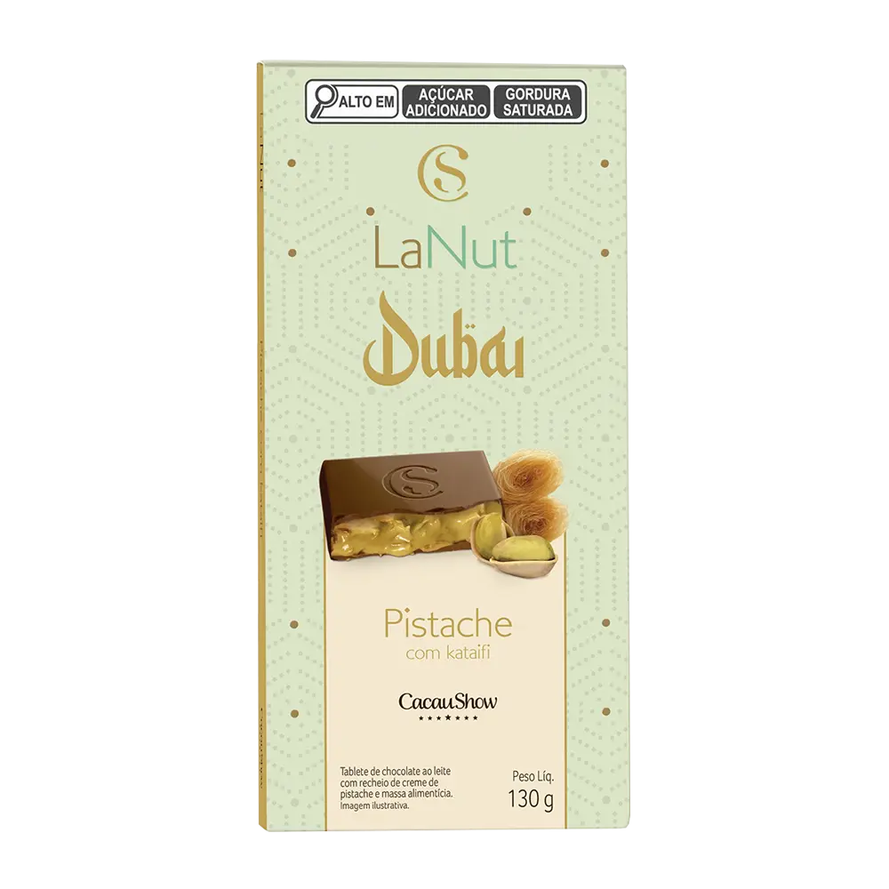 Cacau Show Tablete LaNut Pistache Dubai 130g