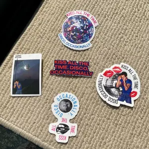 Kiss All The Time Sticker, Disco Occasionally Stickers, For Water Bottle, Laptop, Kindle Or Notebook