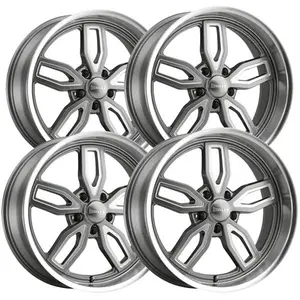 (Set of 4) Staggered-Ridler 608 20x8.5,20x10 5x4.5" 0mm Gunmetal Wheels Rims