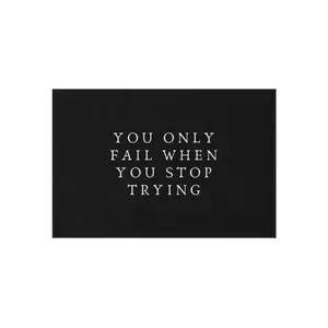 LUM Motivational Rug - 100% Polyester Chenille Non-Slip Outdoor Rug for Patio & Porch - Durable Breathable Quick-Dry Hemmed Edges