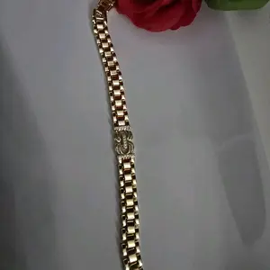 Cuban Link Bracelet for Men Women | 14K Gold/White Gold Plated Chain Wrist Bracelets Pave Cubiz Zriconia,7.5 inch Length