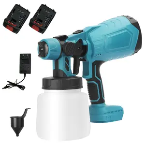 Cordless High-Pressure Paint Sprayer, Electric Airless HVLP Spray Gun with 2 Batteries, Lightweight & Efficient for Home and Professional Painting Projects Expert Airbrush Kit Power Tool Heavy Duty Portable