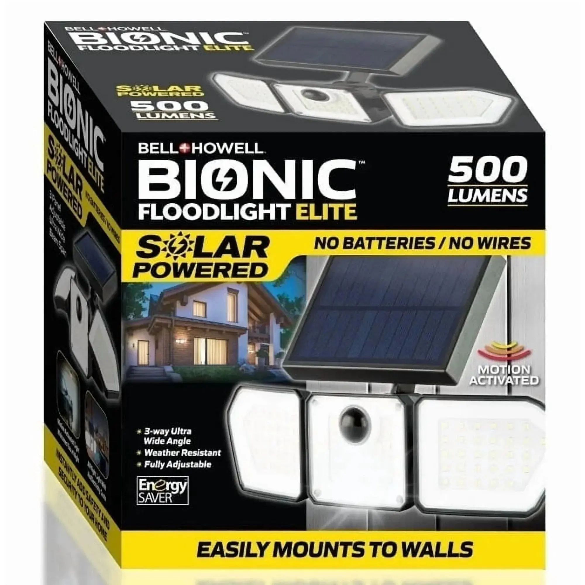 Bionic Floodlight Elite – 500-Lumen Solar Powered Outdoor Flood Light with Motion Sensor, Waterproof LED for Yard, Patio, Porch Bionic Floodlight Elite – 500-Lumen Solar Powered Outdoor Flood Light with Motion Sensor, Waterproof LED for Yard, Patio, Porch