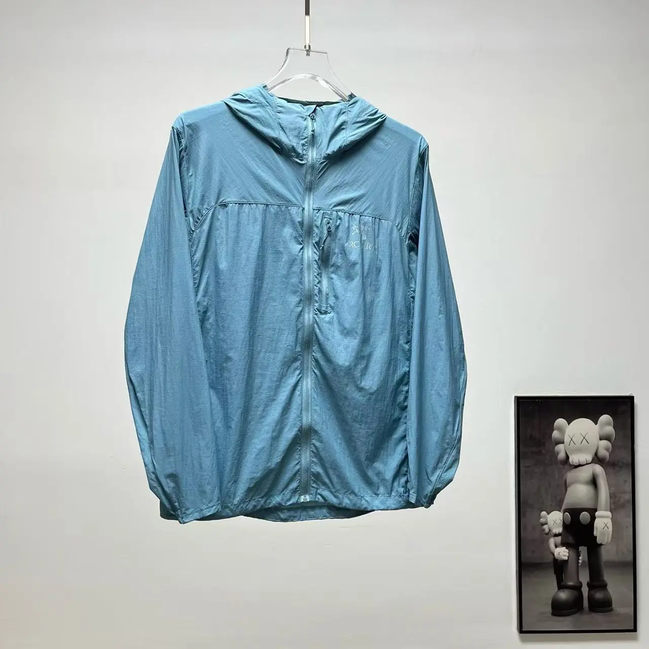 Lightweight Ripstop Hooded Jacket UV Protection Wrinkle Resistant Daily Commute Camping Thin Wind Coat