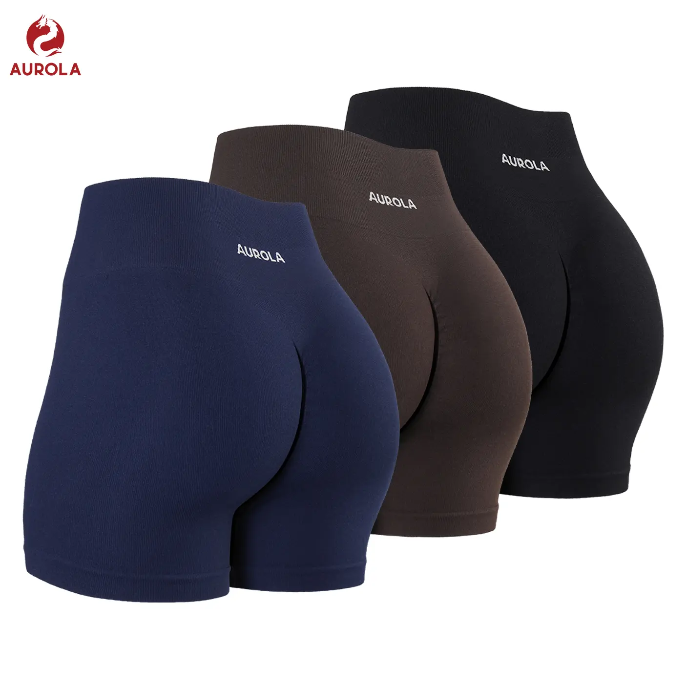 AUROLA 3 Pieces Pack Set Power Workout Shorts for Women,Seamless Gym Shorts High Waist Tummy Control Yoga Biker Shorts tiktokshopbacktoschool