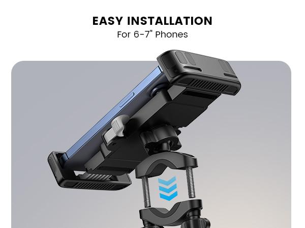 Lamicall Bike Phone Holder, Motorcycle Phone Mount - Motorcycle Handlebar Cell Phone Clamp, Scooter Phone Clip for 6" to 7" Smartphones Lamicall Bike Phone Holder, Motorcycle Phone Mount - Motorcycle Handlebar Cell Phone Clamp, Scooter Phone Clip for 6" to 7" Smartphones