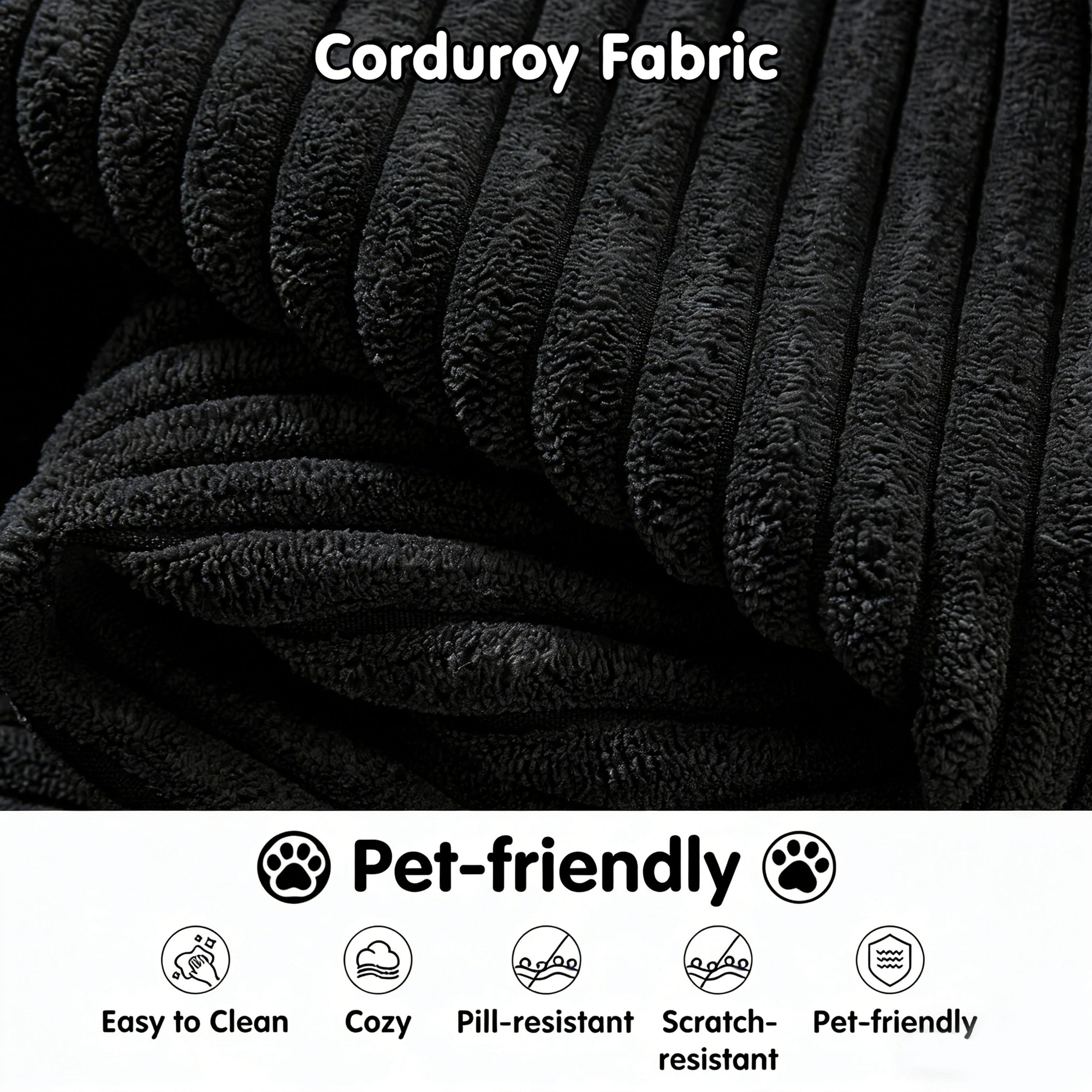 96.9" Cloud Sectional Sofa with L-Shape Chaise and Side Pockets , bonelesscouches compression bed ,Modern Modular Design, Deep Seating, Upholstered for Living Room/Bedroom, No Assembly Required (Corduroy Fabric), Left-facing 96.9" Cloud Sectional Sofa with L-Shape Chaise and Side Pockets , bonelesscouches compression bed ,Modern Modular Design, Deep Seating, Upholstered for Living Room/Bedroom, No Assembly Required (Corduroy Fabric), Left-facing