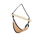 ONCLOUD Upgraded Unique Hammock Hanging Sky Chair, Air Deluxe Swing Seat with Rope Through The Bars Safer Relax with Fuller Pillow and Drink Holder Solid Wood Indoor/Outdoor Patio Yard 250LBS