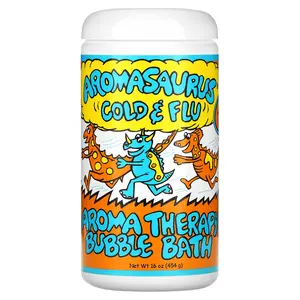 Abra Therapeutics Aromasaurus® Cold & Flu, Aroma Therapy Bubble Bath For Children, 16 oz (454 g)
