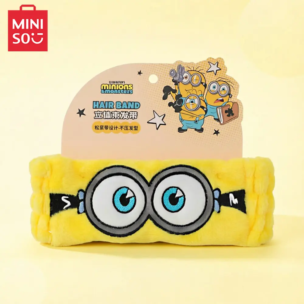 Minions & Monsters 3D Soft Plush Headband Accessory - Unisex Casual Daily Hair Wrap for Face Washing, Skincare Routines