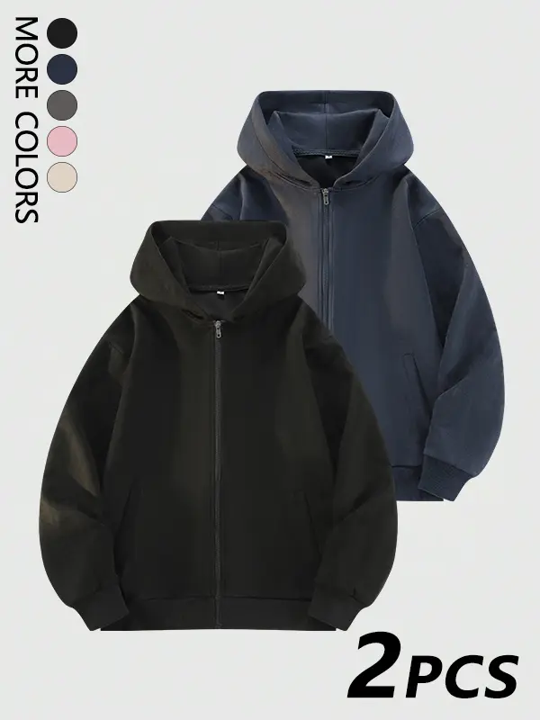 Men’s spring/autumn zip-up suede velour hooded sweatshirt, streetwear, loose drop-shoulder, solid color, trendy versatile casual outerwear, fashion apparel, fall clothing, sohochic