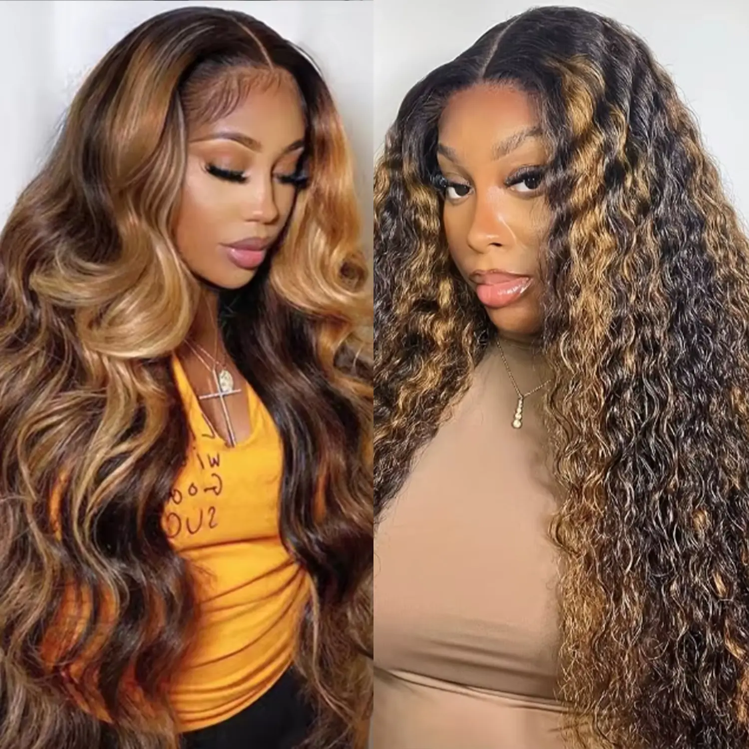 [Flash Live 22+22 inch Combo] 2Pcs 13x4 HD Lace Front Wigs Human Hair | Any Color Black/Burgundy/Highlight + Any Texture Free Combo | Body Wave/Straight/Deep Natural & Colored Wig | 180% Density Pre Plucked for Black Women