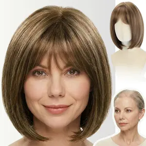 Clara - Wigyy Bob Straight Highlighted Elegant Wig
