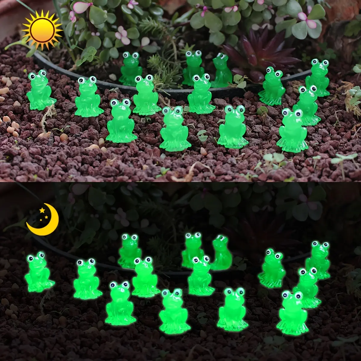 Luminous Mini Frogs Figurines, Fairy Garden Accessories, Cake Topper, Party Decor, Micro Landscape, Bonsai Craft, Gnomes Garden, Outdoor Patio Lawn Yard
