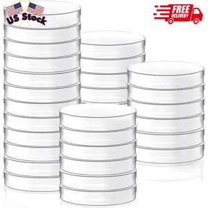 30Pcs 90 x 15mm Plastic Petri Dishes,Culture Dish with Lids