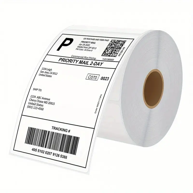 350/500pcss/Roll, 4"x6" Direct Thermal Shipping Label Compatible With Rollo, Brother, Zebra And Most Thermal Printer Perforated Postage Label Paper For MUNBYN, DYMO, JADENS, Thermal Print Prints