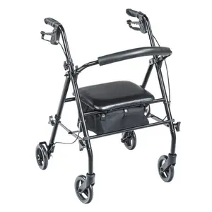 Travel Rollator Black - Heavy Duty Compact Movement Solution