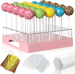 Cake Pop Stand,25 Holes Clear Cake Pops Display Holder,Cake Pop Sticks Kit, Candy Pop Holder,cake pop mold for Party,Wedding,Birthday