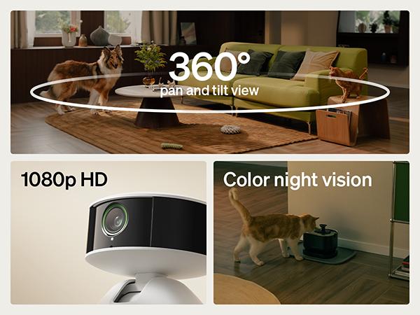 PETLIBRO AI Dog Camera Pet Camera Indoor with Phone App [Multi-Pet Recognition, Daily Activity Analysis & Smart Summaries] Cat Camera 360° View, 1080P Dog Cam Night Vision, 2-Way Audio WiFi Cam Cat