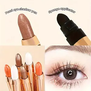 Dual-Ended Eyeshadow & Highlighter Stick Waterproof Smudge-Proof Long-Lasting Eye Makeup in Shimmering Browns Oranges Golds and Yellows for Christmas or Birthday Gift