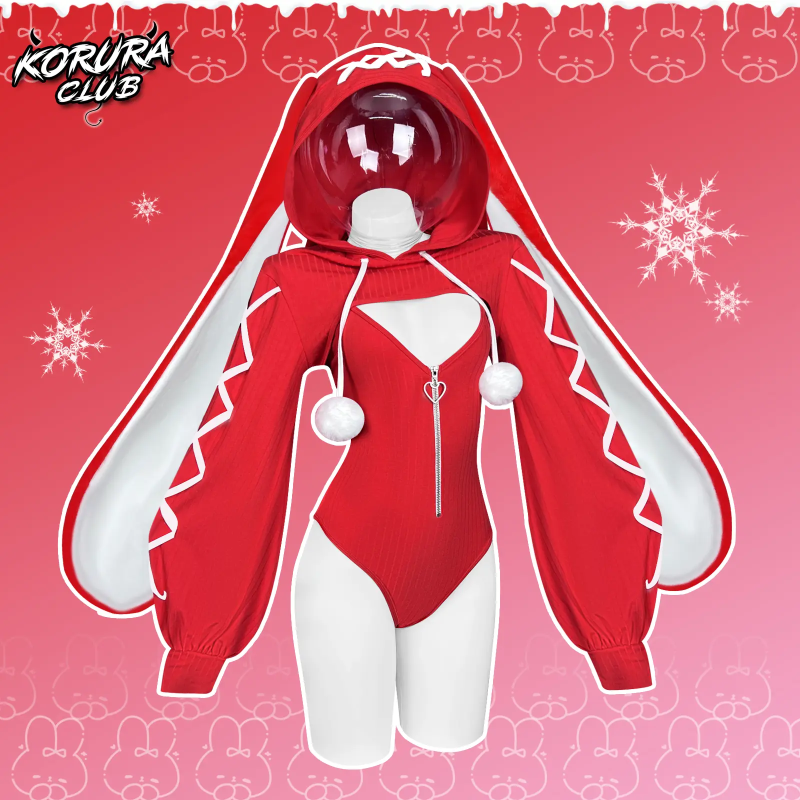 KORURACLUB Women's Heart Lock Bunny Jumpsuit KO103 Polyester