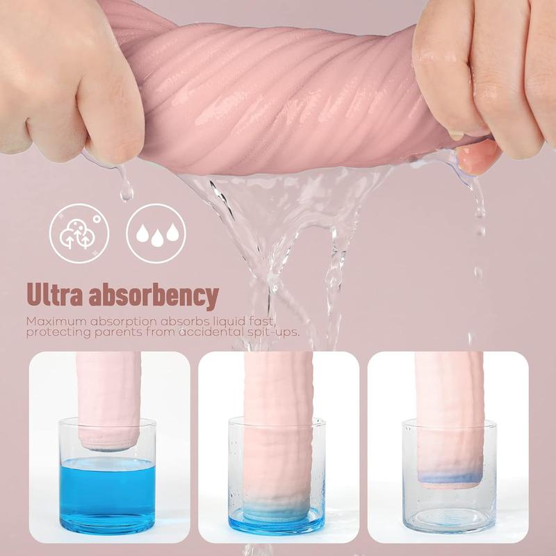 Yoofoss Muslin Burp Cloths for Baby 10 Pack 100% Cotton Baby Washcloths for Boys Girls Large 20''X10'' Super Soft and Absorbent White