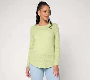 LOGO Layers by Lori Goldstein Floral Lace Top