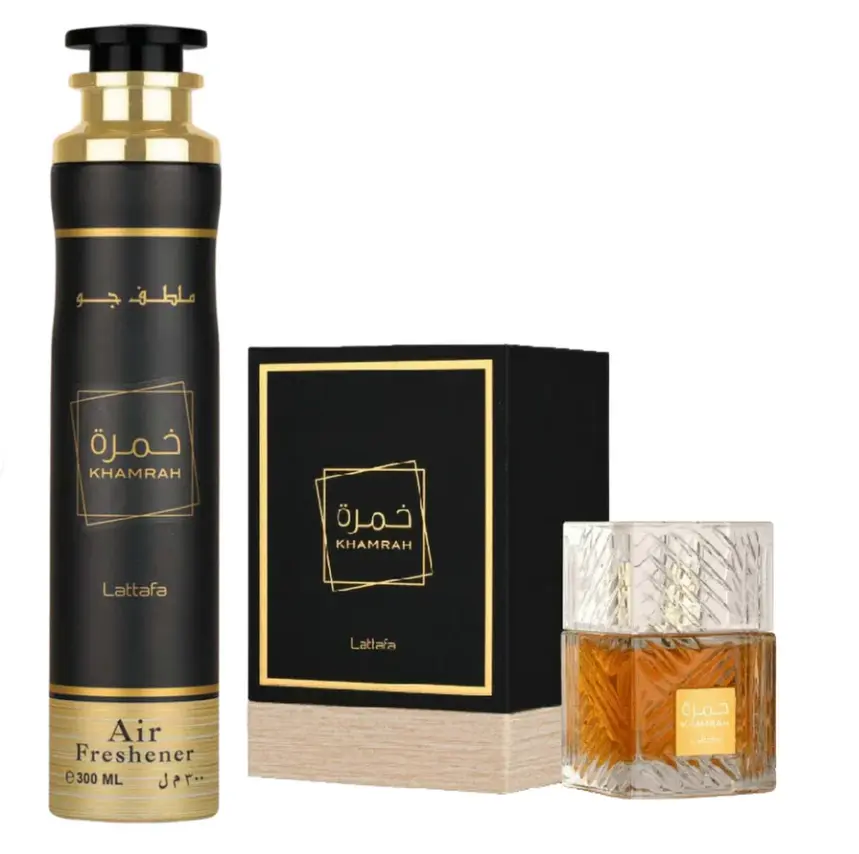Khamrah EDP (100ml) + Khamrah Air Freshener (300ml) Set Aroma Fragrance Vanilla Perfume perfume, Scented, Premium Spray