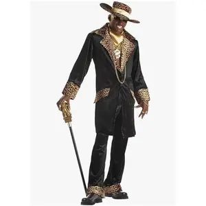 Black/Gold Mac Daddy - Disco - 1970's - Costume - Men's - 2 Sizes