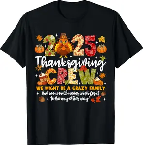 1pc 2025 Thanksgiving Family Parent-Child Turkey T-shirt | 100% Cotton + Turkey Print, Parent-Child Fit | Families | Thanksgiving Gatherings/Photos | Skin-friendly cotton, solves family outfit unity needs