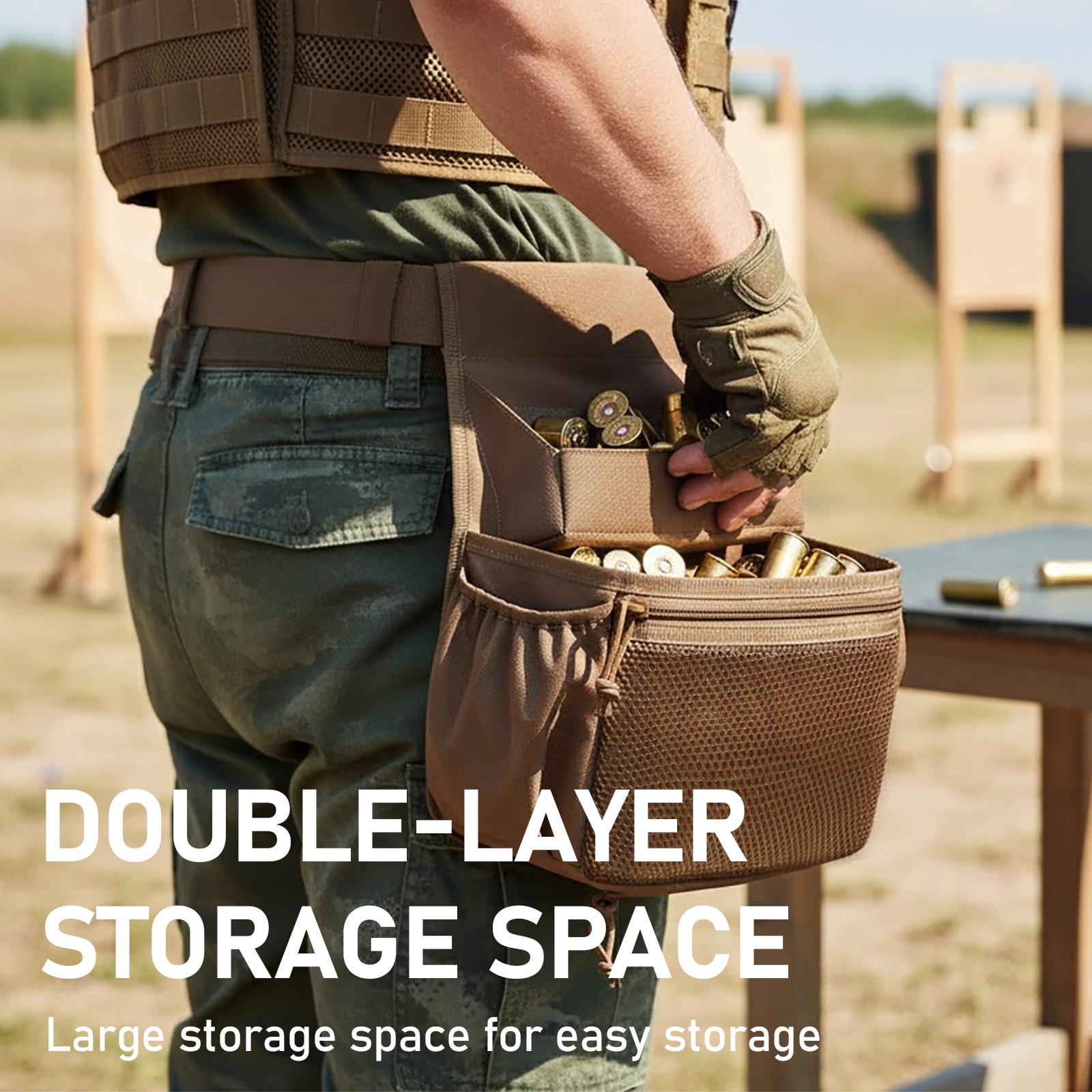 600D Nylon Upgraded Ammo Shell Pouch – Double Layer Waist Bag for 12/20 Gauge Shooting & Hunting