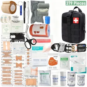 379PCS Outdoor First Aid Kit, Portable Emergency Bag, Emergency Supplies and Accessories for Multi-purpose Use, Emergency Kit for Hunting, Hiking, Camping, Healthcare