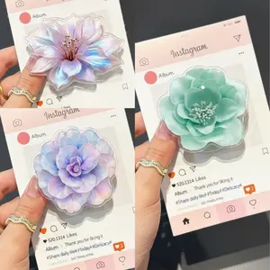 Pastel Floral MagSafe Phone Grip, Aesthetic Flower Magnetic Pop Socket Kickstand for iPhone, Cute Spring Gift for Her