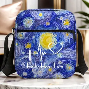 Crossbody Bags Faith Hope love Women SmallFashionable With Adjustable Shoulder Strap, European And American Color Matching Multifunctional Zipper Crossbody Bags, Small Square Bags, Suitable For Going Out, Dating, Shopping Mini Sling Crossbody