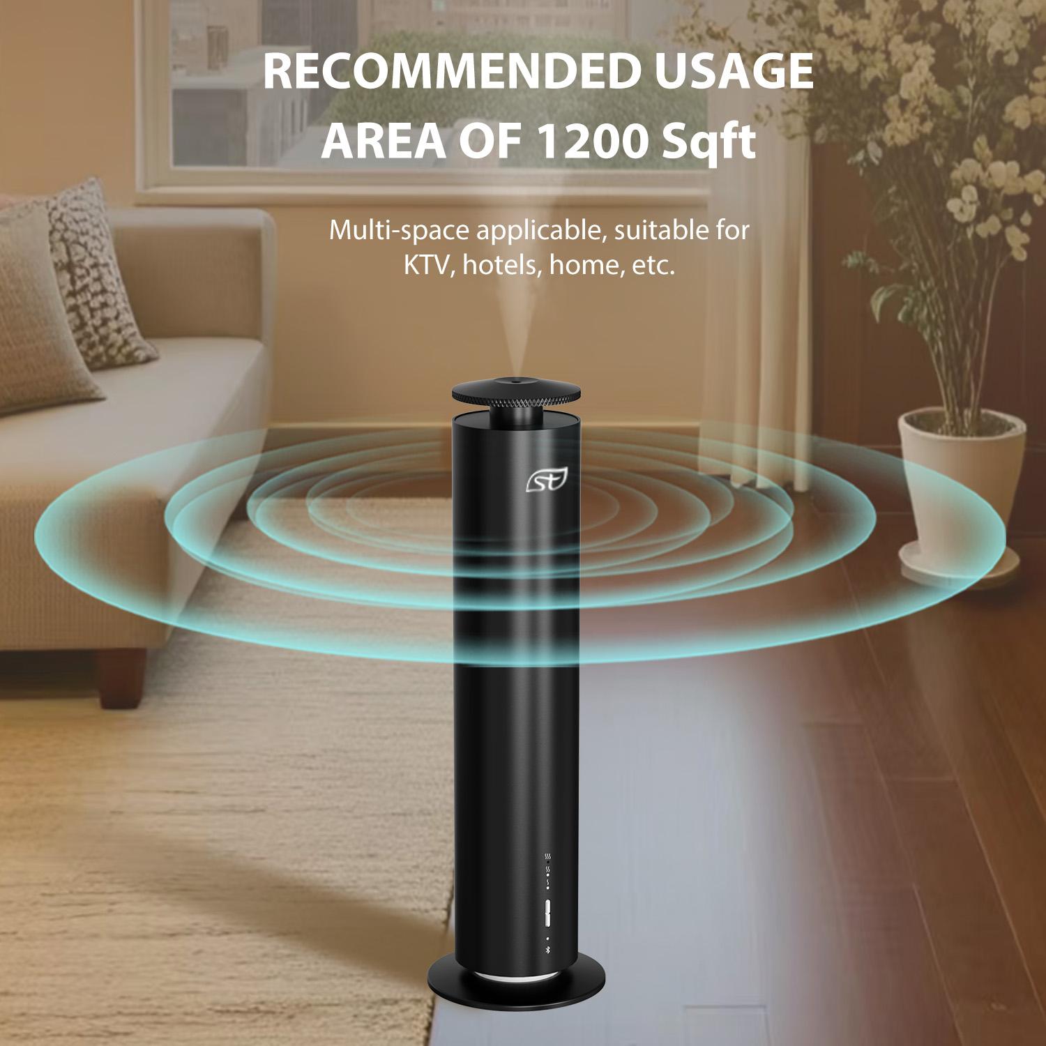Intelligent Column Aroma Diffuser with Automatic Fragrance Sprayer for Home Bedroom Fresh Air Deodorizing Diffusing Includes 3 Essential Oil Bottles A