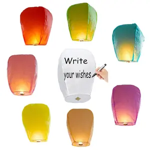 20 Pack Eco-Friendly Sky Wishing Lanterns , Flame Retardant, for Weddings, Birthdays, Memorials Colorful