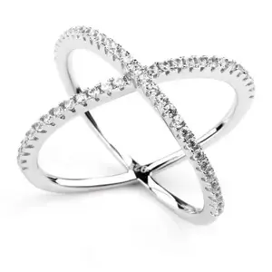 Moissanite Crisscross X Ring