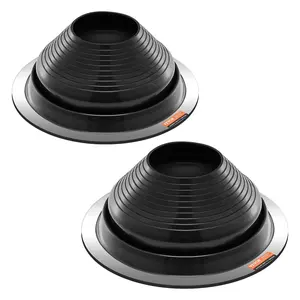 VEVOR 2 Pcs Roof Pipe Flashing Boots,  , Fit Pipe OD 6" to 11", Flexible EDPM Roofing Jack Pipe Flashing, High Temp -67℉ to 212℉, Endurable Round Metal Base, for Chimney, Wood Stove & Outdoor Vent Pipes