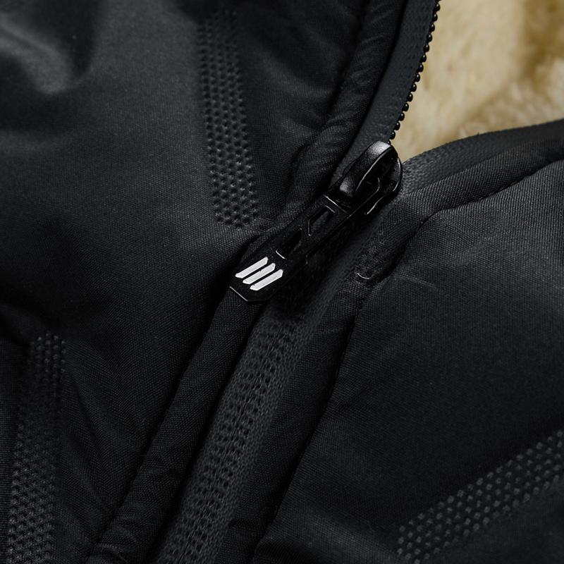 Men'S Lightweight Fleece-Lined Jacket - Warm Winter Coat with Zipper Closure, Pockets & Adjustable Cuffs, Casual Outdoor & Home Wear, Black, Winter Jacket, Home Leisure Wear, Durable Fabric