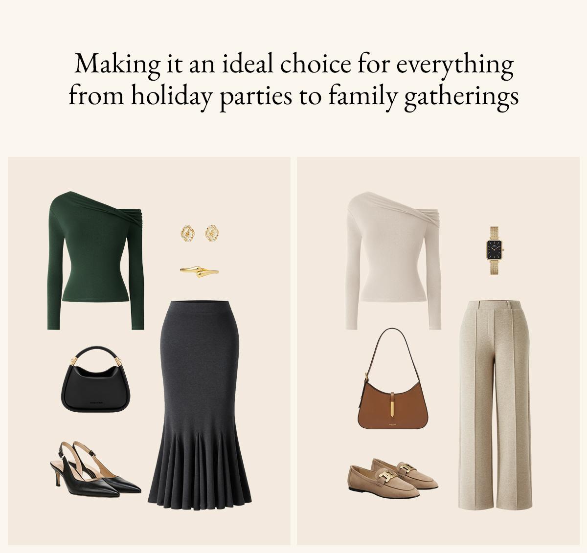 OGL Multi-wear Versatile Asymmetrical Neck Long Sleeve Brami Top with Removable Bra Pads Slim Fit Women's Blouse for Everyday Wear & Holiday Party valentine's day outfit SpringStatements