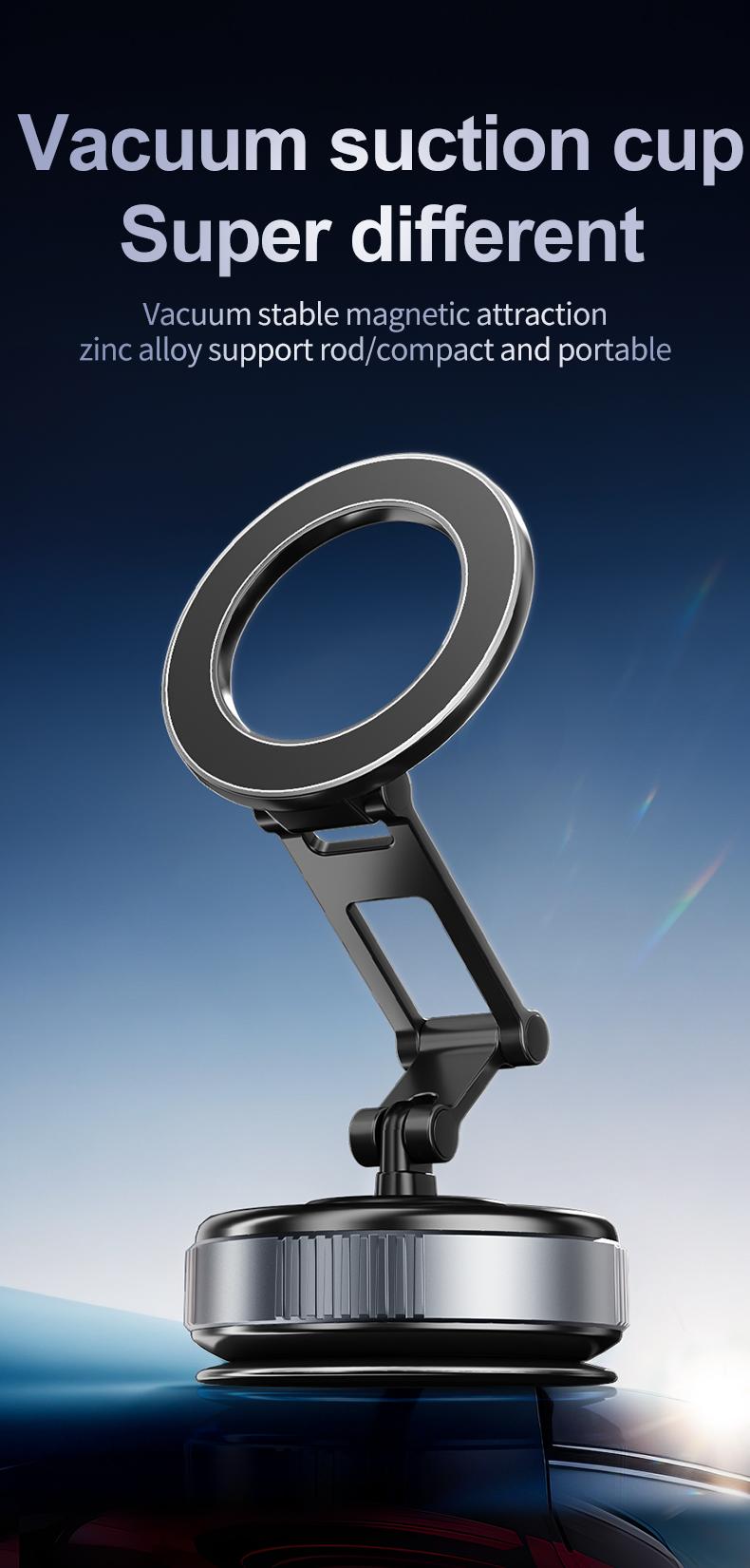 Magnetic Phone Holder with Magsafe, 360° Rotating Adjustable Car Phone Mount, Compact Size, Convenient Car Installation, Compatible with Android/Samsung Mobile Phones and iPhone 17 16 15 14 13 12 Series