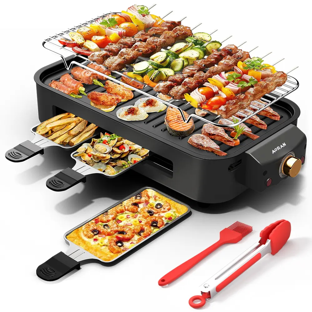 Indoor Smokeless Electric Korean BBQ Grill,Non-Stick Cooking Removable Plate,5 adjustabletemperatures,Dishwashr Safe,1500w,Kitchen Appliancesgrill machinee