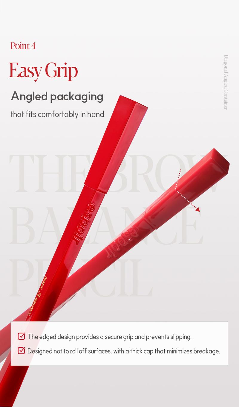 Espoir The Brow Balance Pencil - Hard Formula, Waterproof, K-Idol Style, Triangle Slim Shaped, Delicated Drawing, Easy to Grip, Natural Clean Brow, 6 Shades, Vegan Espoir The Brow Balance Pencil - Hard Formula, Waterproof, K-Idol Style, Triangle Slim Shaped, Delicated Drawing, Easy to Grip, Natural Clean Brow, 6 Shades, Vegan
