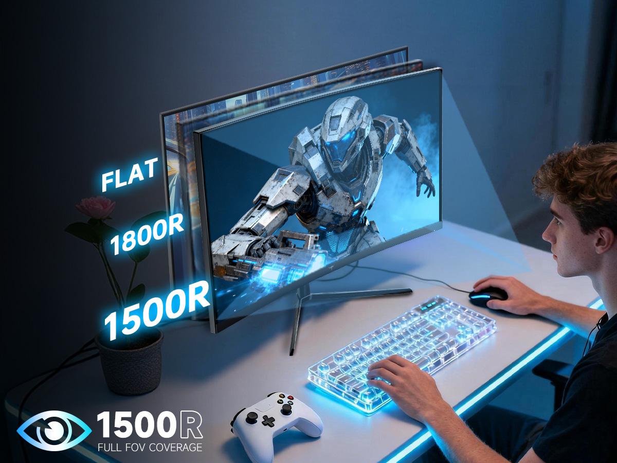 KTC 23.6" FHD 1080P 240Hz Gaming Monitor, 1500R Curved Computer Monitor 1080P, 3000:1 Contrast, Adaptive Sync, HDR, MPRT 1ms, HDMI DisplayPort, Low Blue Light, Tilt, VESA Mount, H24S17P KTC 23.6" FHD 1080P 240Hz Gaming Monitor, 1500R Curved Computer Monitor 1080P, 3000:1 Contrast, Adaptive Sync, HDR, MPRT 1ms, HDMI DisplayPort, Low Blue Light, Tilt, VESA Mount, H24S17P