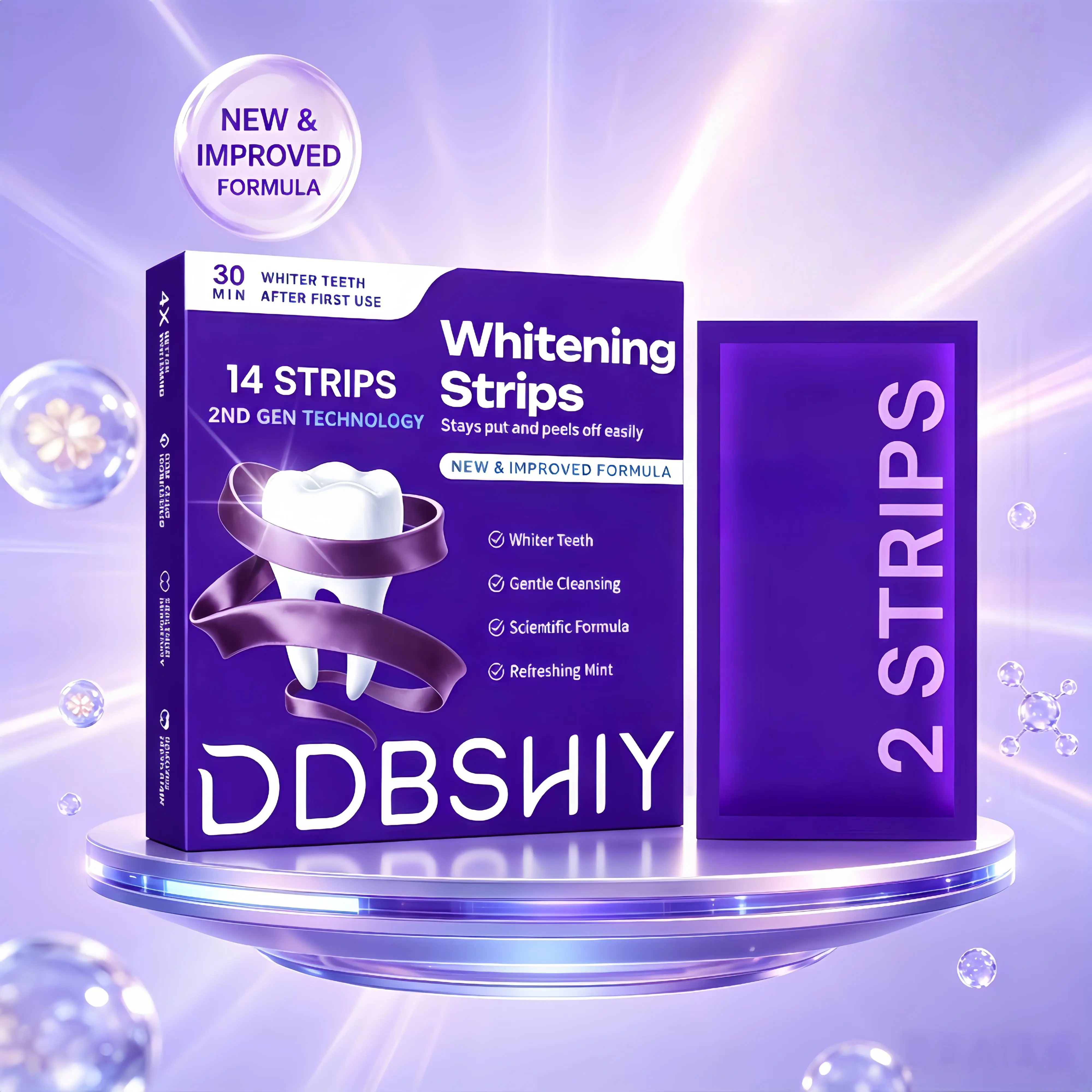 Teeth Strips 28 Pack, Gentle for Sensitive Teeth, Portable Non-Slip Design with Fresh Mint Scent for Oral Cleansing, Portable Oral Care, Stripe, Adults, Tooth Decay