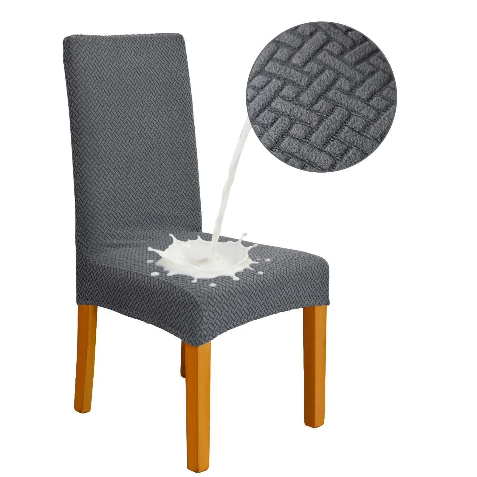 Waterproof Elastic Chair Protective Cover, Full Slip-On Stain-Resistant Seat Covers for Dining Room & Office Chairs, Universal Fit, Easy to Use, Seat Covers For Dining Room Chairs