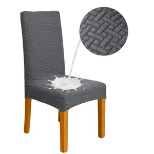 Waterproof Elastic Chair Cover Full Slip-On Stain Resistant Dining Room & Office Protector Universal Fit Easy Use