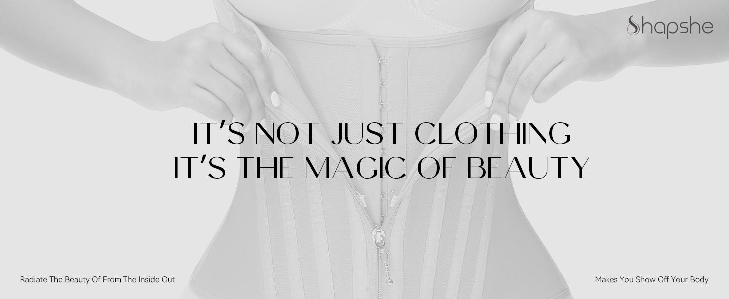 SHAPSHE Women's Fajas Colombianas Tummy Control Waist Shapewear Corset for Sport Workout Gym Support with Zipper Closure